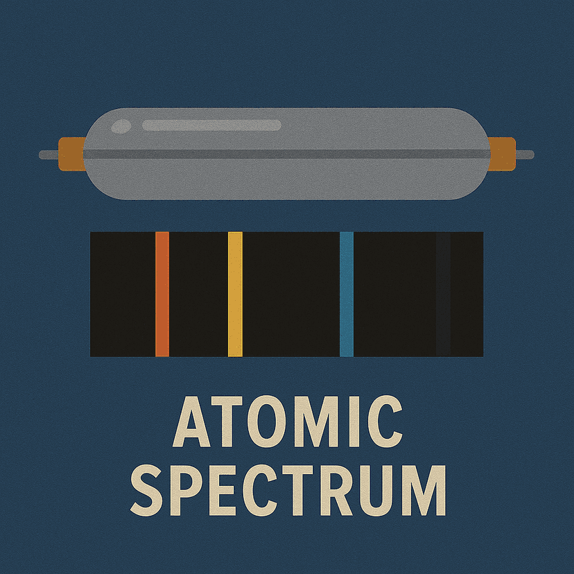 Hydrogen Atomic Spectrum showing emission lines